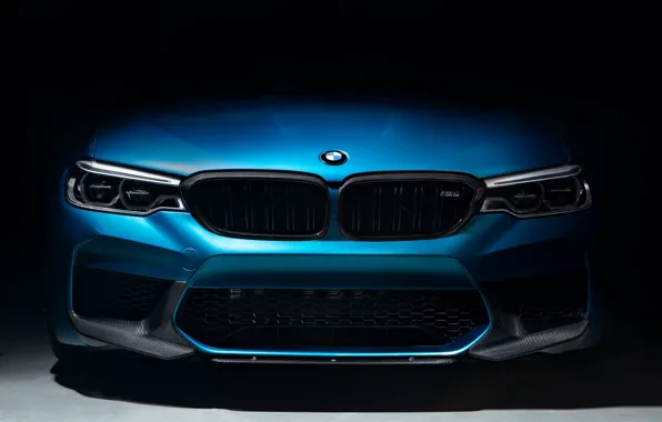 Картинка BMW, Dark, Blue, Predator, Front, Face, F90