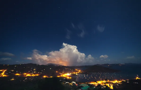 Картинка небо, ночь, огни, звёзды, sky, night, stars, Западная Австралия