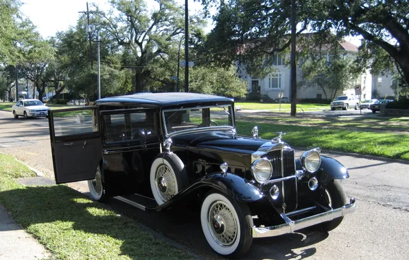 Картинка фото, Черный, Ретро, Автомобиль, 1932, Металлик, Packard 1