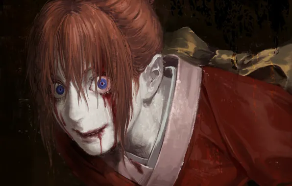 Девушка, кровь, Gintama, Kagura, безумный взгляд