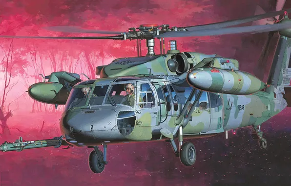 Картинка ВВС США, Sikorsky, Night Hawk, ночная модификация вертолёта, НН-60D