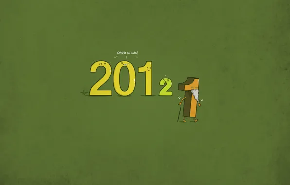 Картинка новый год, минимализм, цифры, 2012