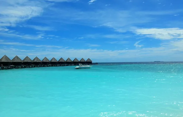 Небо, тропики, океан, отдых, Мaldives