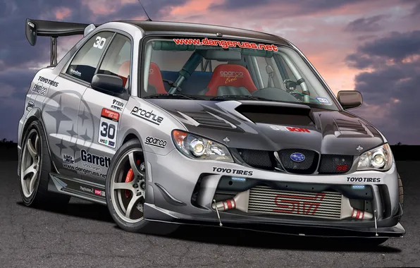 Картинка Subaru, Impreza, арт, WRX, front, субару, импреза, race car