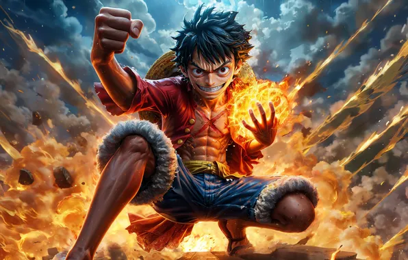 Парень, One Piece, нейросеть, ии арт