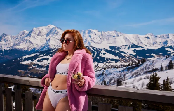 Горы, winter, mountains, model, porn star, porn actress, Jia Lissa, blacked