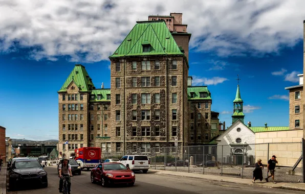 Картинка облака, движение, люди, здание, Канада, Canada, clouds, people