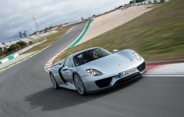 Скорость, Porsche, поворот, порше, гоночная трасса, Porsche 918 Spyder