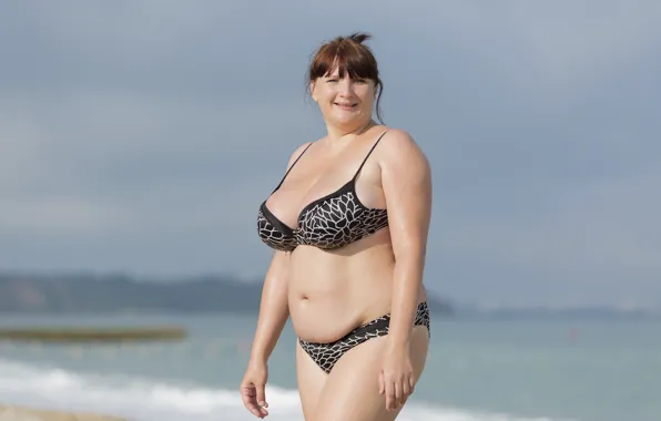 Woman, pose, bikini, smiling