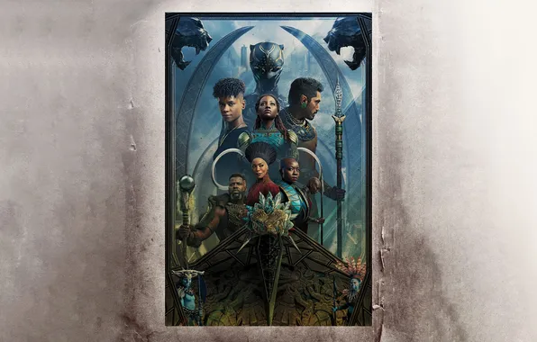 Фон, фантастика, постер, персонажи, комикс, MARVEL, Black Panther: Wakanda Forever, Чёрная Пантера: Ваканда навеки
