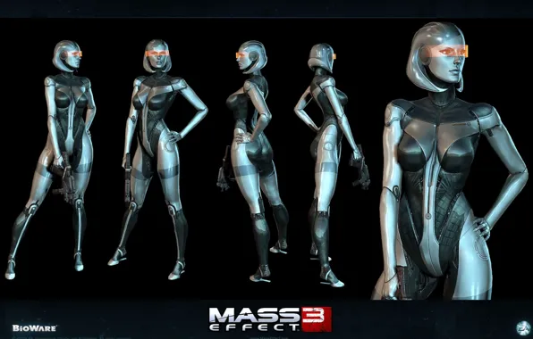 Картинка робот, EDI, Сузи, Mass Effect3