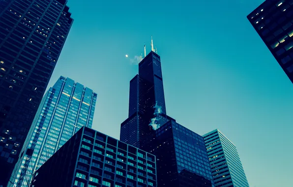 Чикаго, Здание, USA, Архитектура, Chicago, Willis Tower