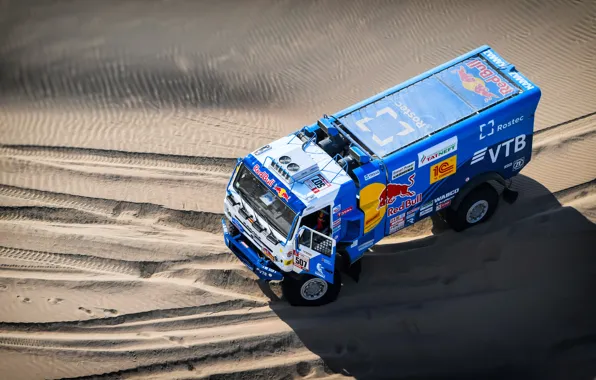 Песок, Грузовик, Гонка, Мастер, Сверху, Россия, Kamaz, Rally