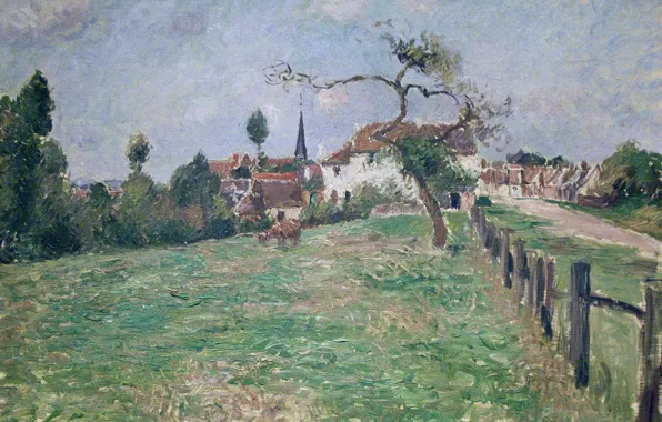 Пейзаж, картина, Камиль Писсарро, Деревня Эраньи