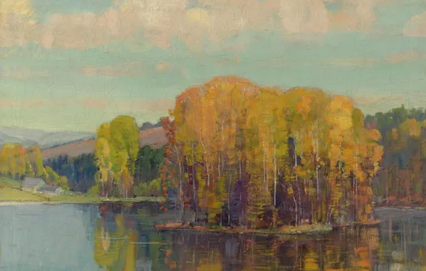 Пейзаж, картина, Karl Albert Buehr, Карл Альберт Бюр, Осень в Вермонте, 1943-49