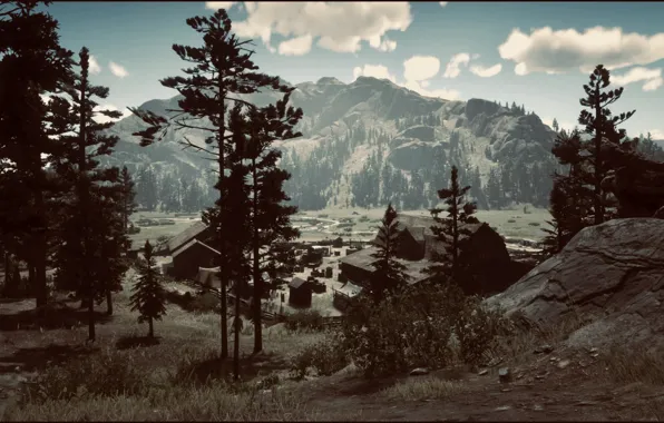 HDR, Clouds, Sky, Wood, Mountain, Game, Range, UHD