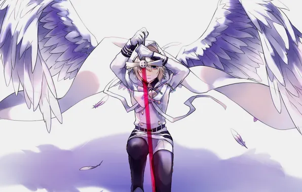 Ангел, арт, вампир, Микаэла, Owari no Seraph, последний серафим