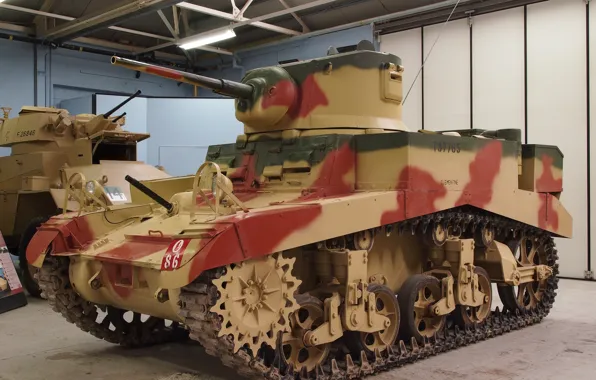 Картинка танк, американский, лёгкий, M3A1, Stuart IV