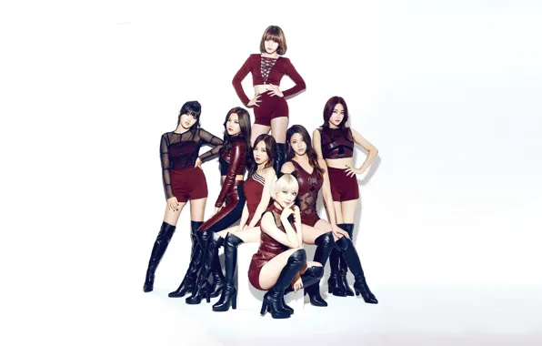 Картинка Asian, shorts, women, K-pop, Korean, Girl Band, group of women, knee-high boots