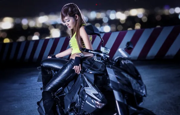 Картинка девушка, мотоцикл, Rina Yuki Chen
