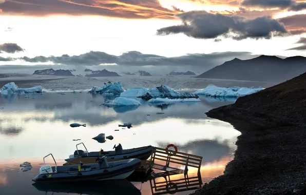 Море, пейзаж, лодки