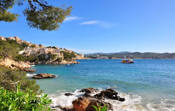 Море, вода, природа, фото, побережье, Испания, Islas Baleares Mallorca