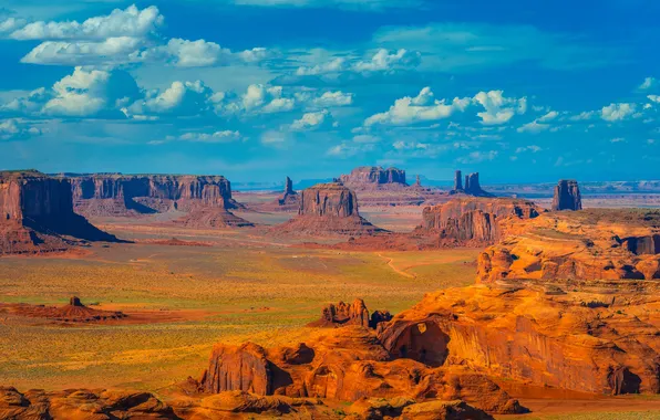 Картинка Облака, Скала, США, Пейзаж, Monument Valley