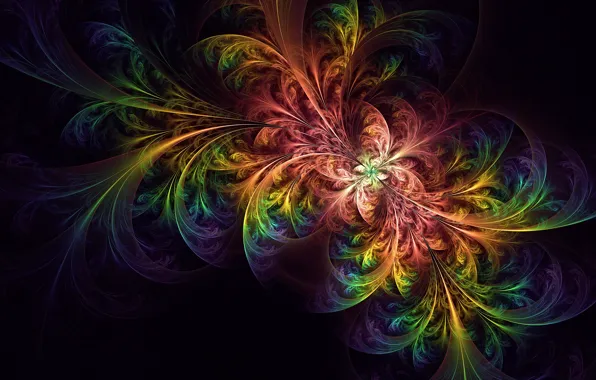 Картинка colorful, abstract, wallpaper, glow, abstraction, tangled, fractal