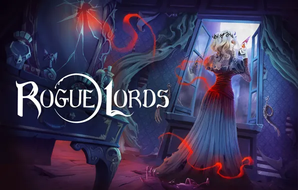 Девушка, ночь, комната, окно, осколок, Rogue Lords