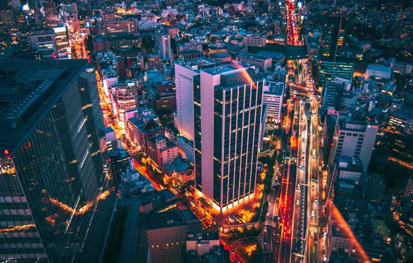 Картинка ночь, город, Токио