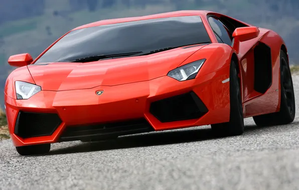 Авто, красный, суперкар, red, LP700-4, Lamborghini Aventador
