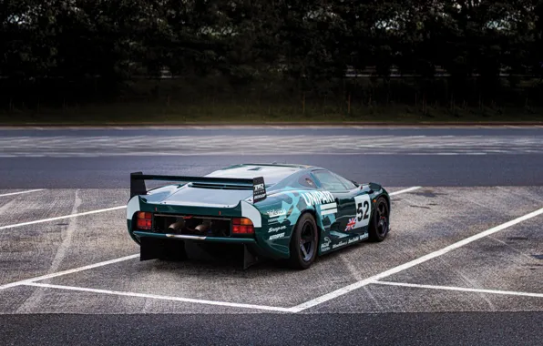 Jaguar, Зеленый, Ягуар, Racing, Вид сзади, XJ220, Гоночный автомобиль, Racing car