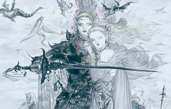 Рисунок, Final fantasy, final fantasy v, amano faris, ёситака амано
