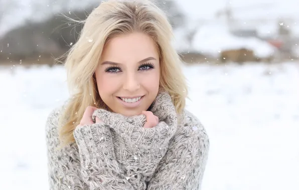 Girl, Beautiful, Model, Winter, Snow, Woman, Face, Martje