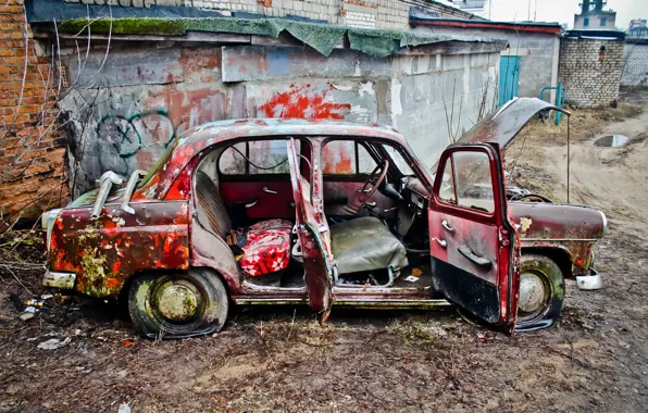 Машина, лом, москвич, 407