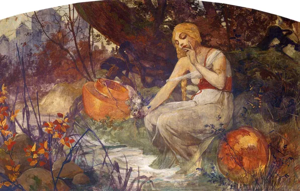 Картинка 1896, Альфонс Муха, Славянский эпос, Пророчица