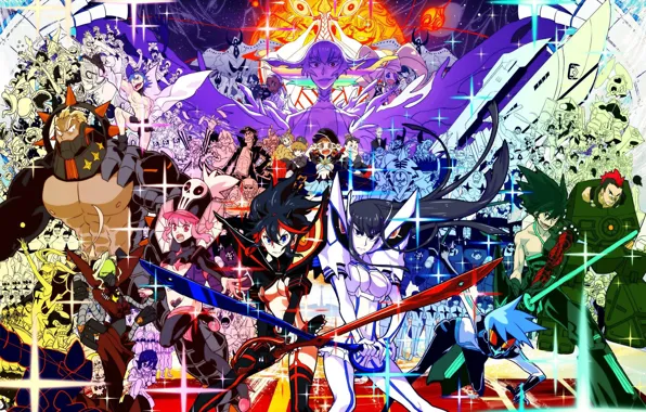 Девушки, аниме, арт, парни, персонажи, Kill La Kill