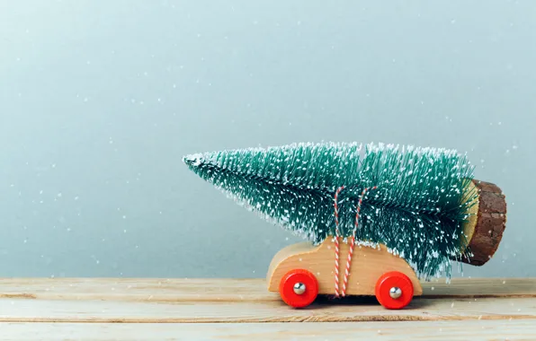 Картинка снег, игрушка, елка, елочка, Машинка