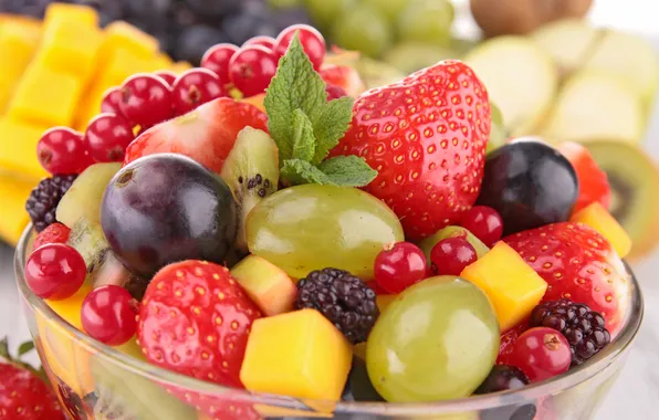 Ягоды, фрукты, fresh, десерт, fruits, berries, фруктовый салат, salad