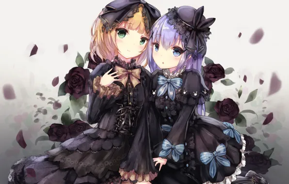 Аниме, Розы, Девочки, Gochuumon wa usagi desu ka?