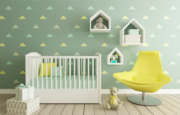 Игрушки, интерьер, кроватка, детская комната, Interiors, Kids Room