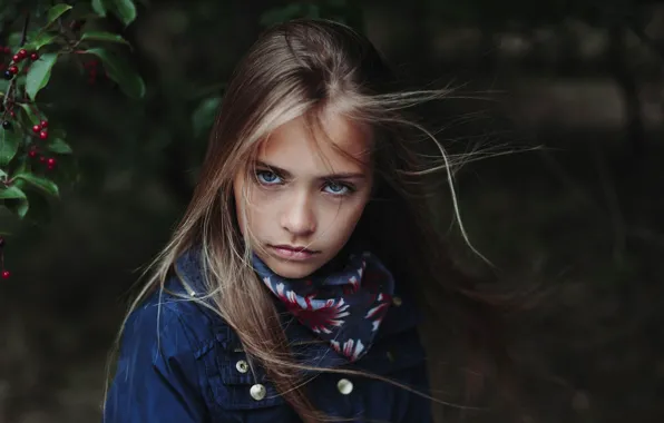 Ягоды, волосы, портрет, девочка, Oliwia