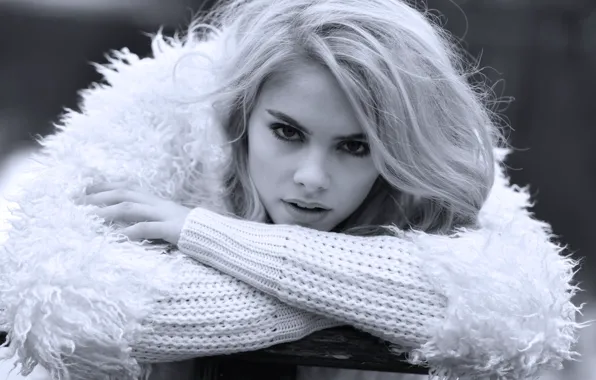 Картинка взгляд, девушка, макияж, кофта, Peter Müller