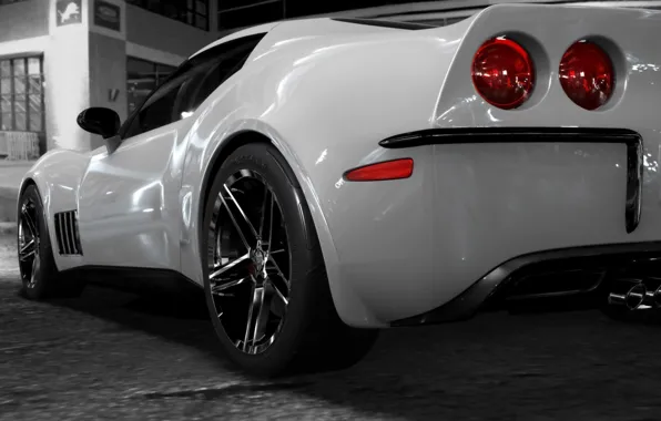 Картинка белая, диски, corvette c3retro