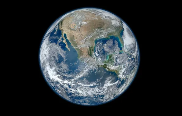 Картинка космос, планета, Земля, материки, полушария, океаны