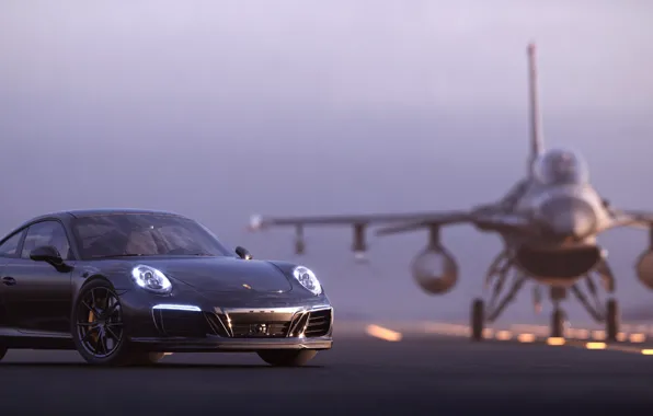 Рендеринг, 911, Porsche, F-16, 2018, CGI, Carrera T, Gustavo Coutinho Alves