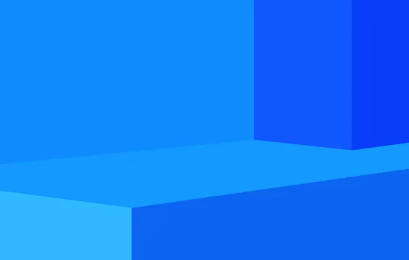 Синий, фон, минимализм, Windows 11