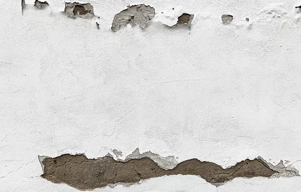 Wall, white, broken