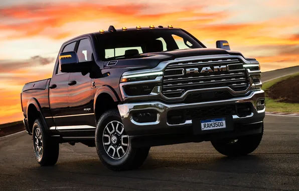 Front, 3500, Crew Cab, Dodge Ram, Off Road, American Car, Вид Сбоку, 2025