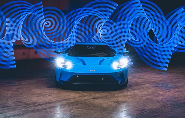 Фары, Ford, суперкар, Ford GT, 2017, H040, Riviera Blue